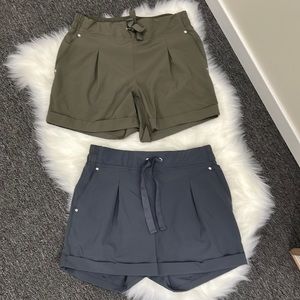 MPG Olive Green and Charcoal Grey Women’s Pull-Tie Shorts